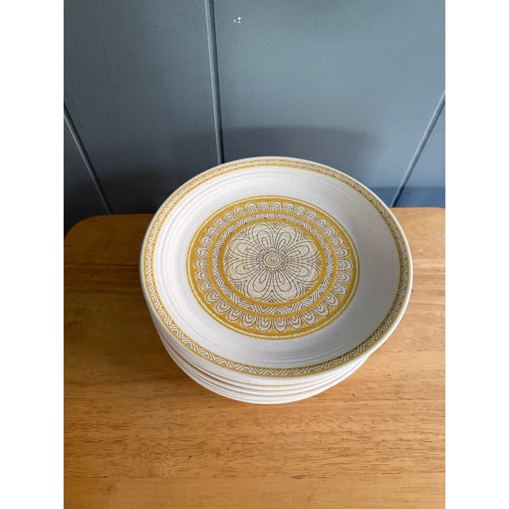 Franciscan Hacienda Gold Salad Plate Vintage 70s MCM Boho Earthenware 8.5in USA